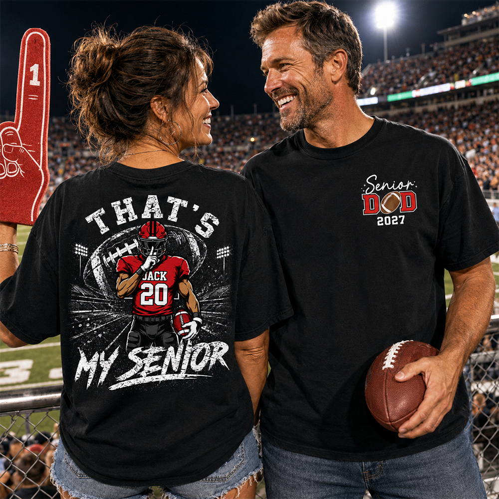 Personalized That's My Senior Football Mom Shirt, Custom Sports Mom Gameday Shirt T1807 Hv01