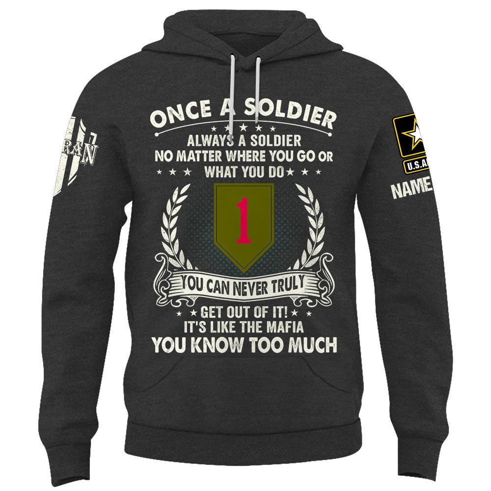 Personalized Shirt Once A Soldier Always A Soldier Custom Branch Division Gift For Veterans K1702