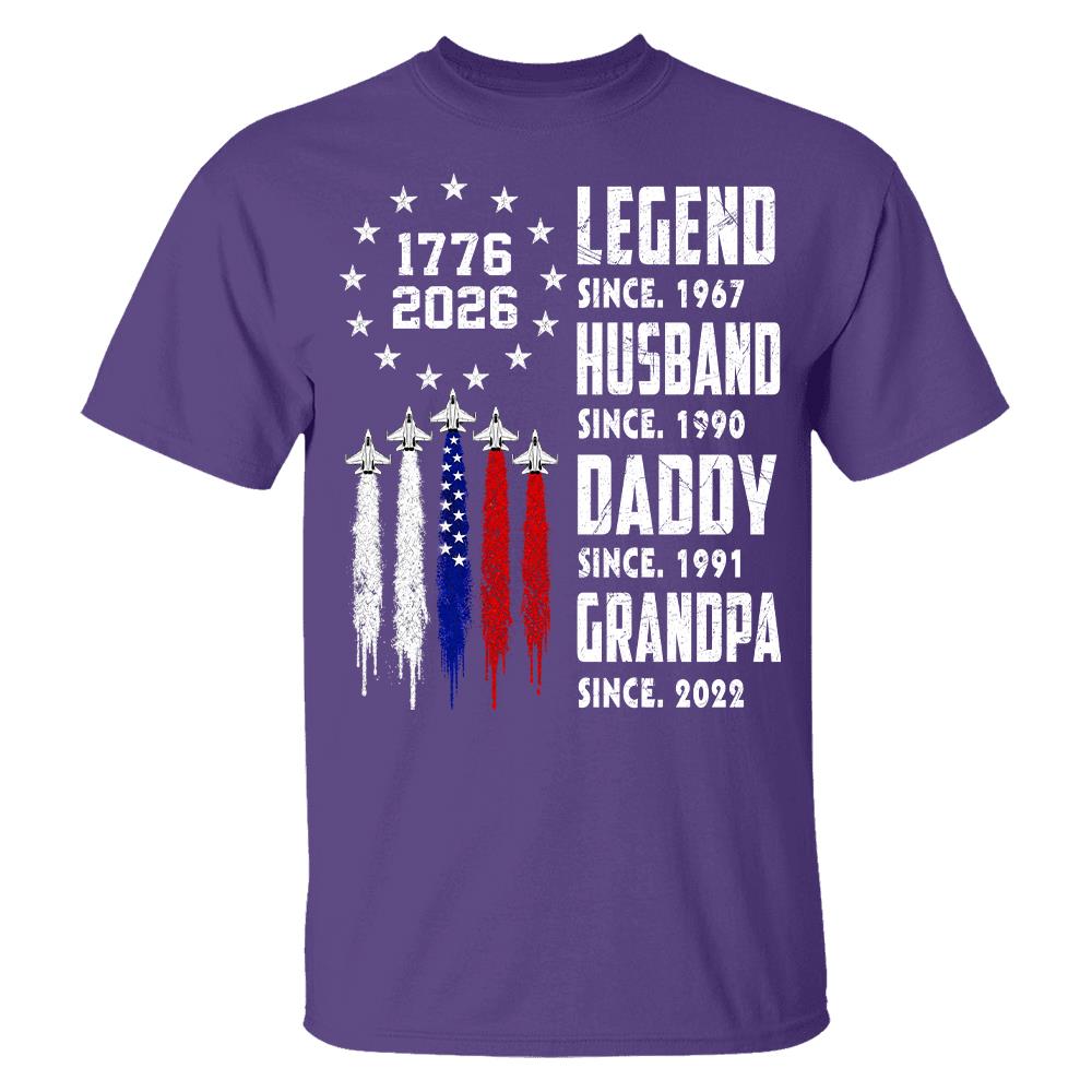 Custom Legend Husband Dad Grandpa Nation Flag American 250th Anniversary Shirt, Father's Day Gift For Dad, Grandpa L0411 Hv01