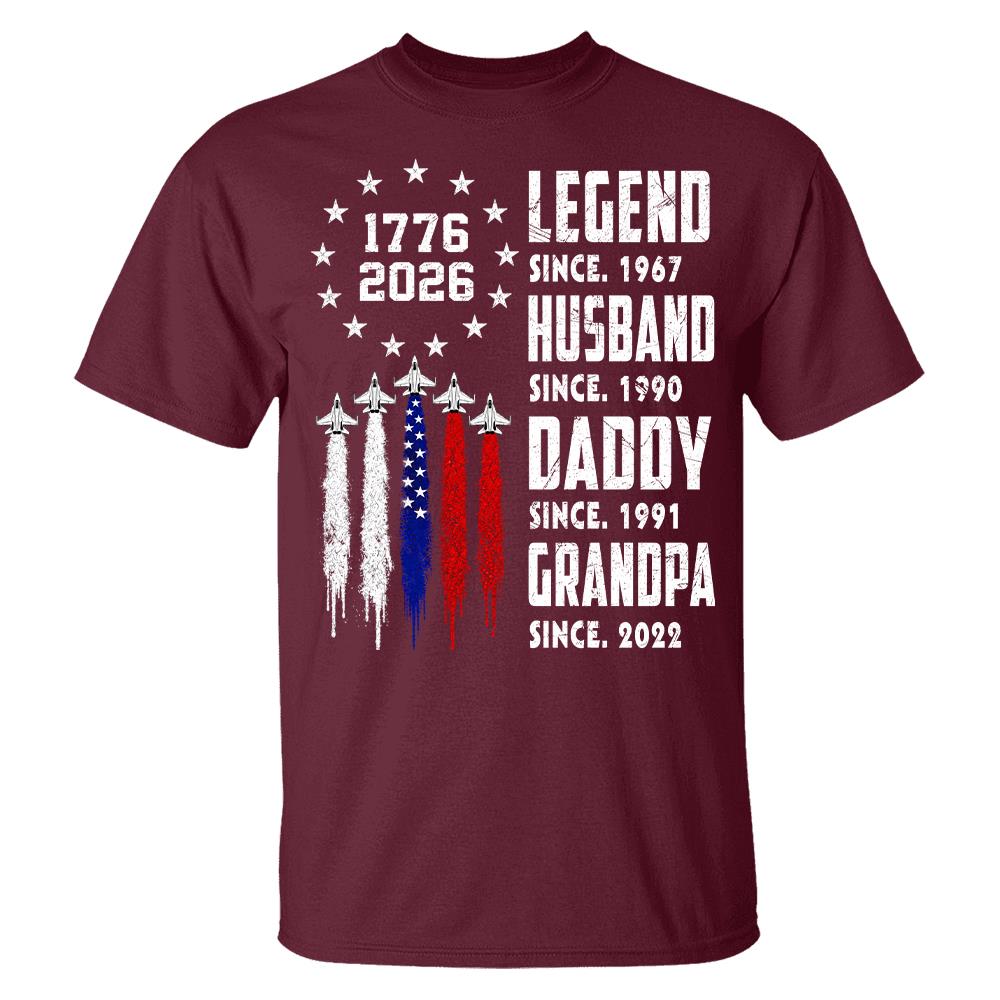 Custom Legend Husband Dad Grandpa Nation Flag American 250th Anniversary Shirt, Father's Day Gift For Dad, Grandpa L0411 Hv01