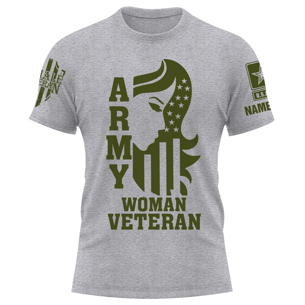 Personalized Shirt Woman Veteran Custom All Branch Woman Veteran Grandma Mom Veteran K1702