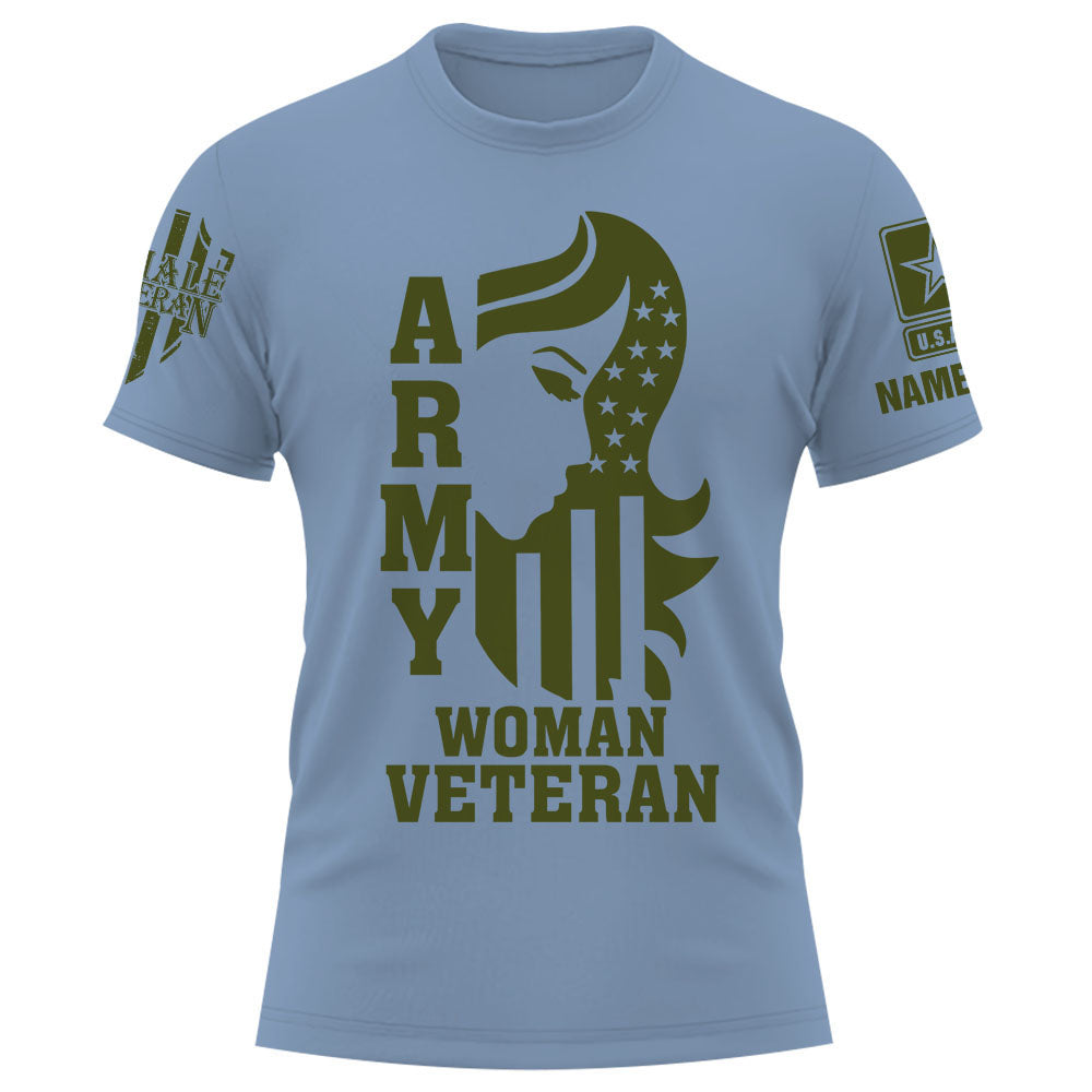 Personalized Shirt Woman Veteran Custom All Branch Woman Veteran Grandma Mom Veteran K1702