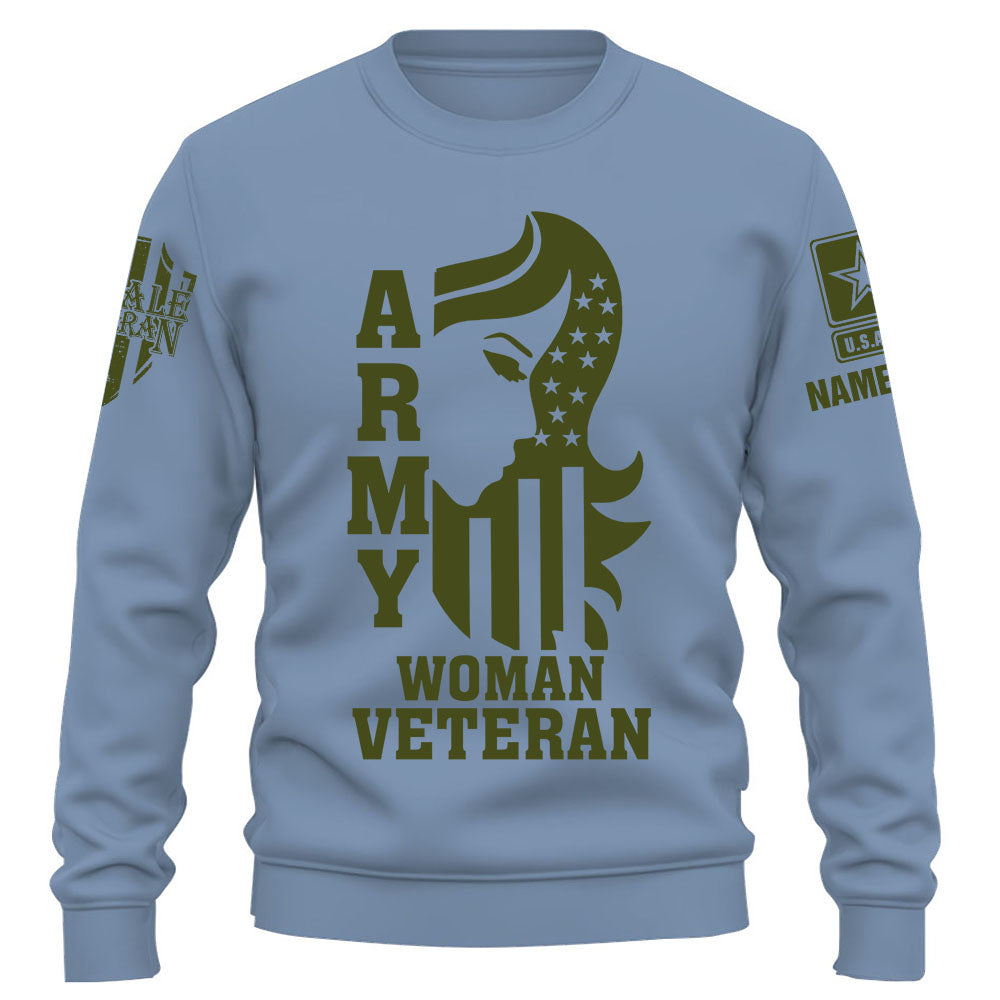 Personalized Shirt Woman Veteran Custom All Branch Woman Veteran Grandma Mom Veteran K1702