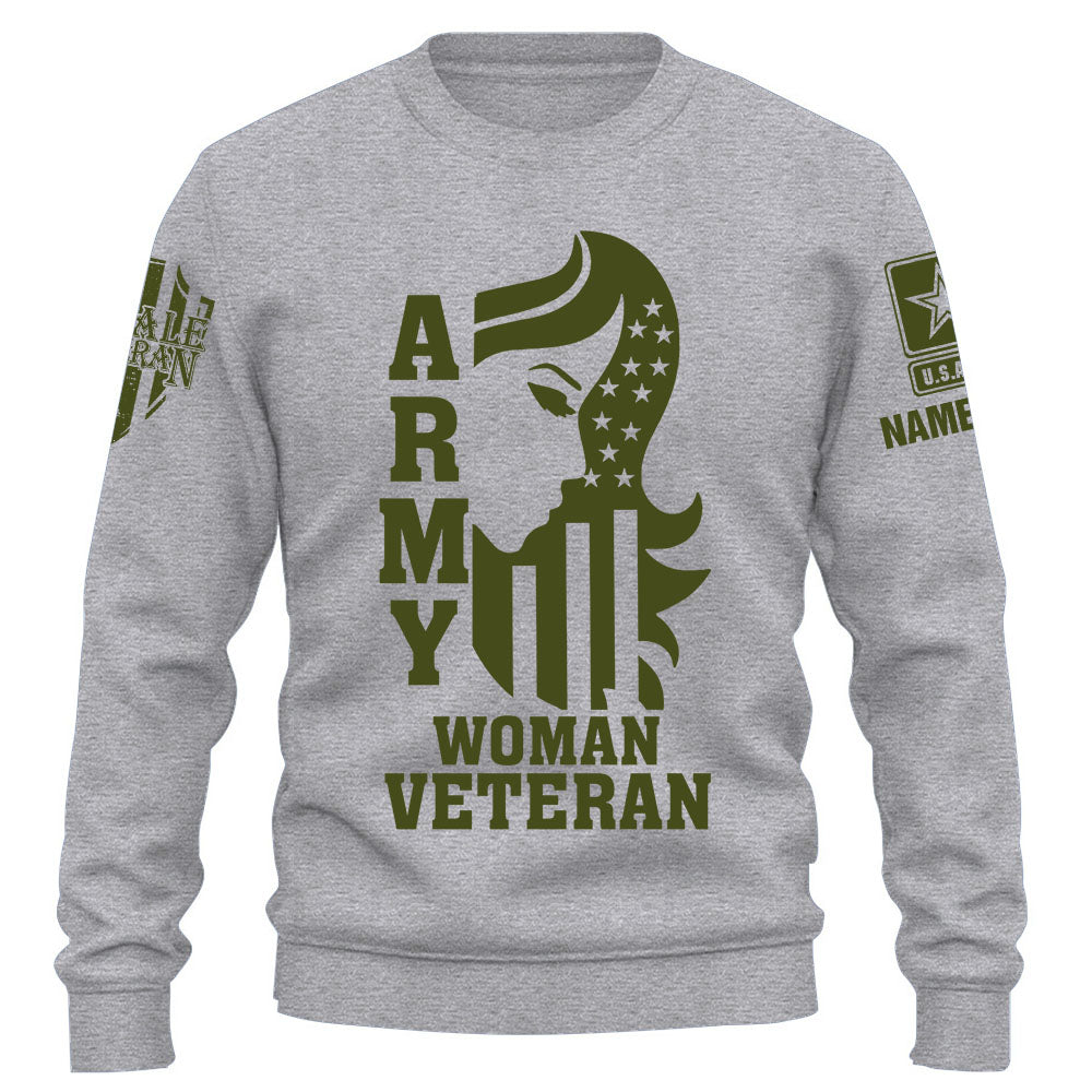 Personalized Shirt Woman Veteran Custom All Branch Woman Veteran Grandma Mom Veteran K1702