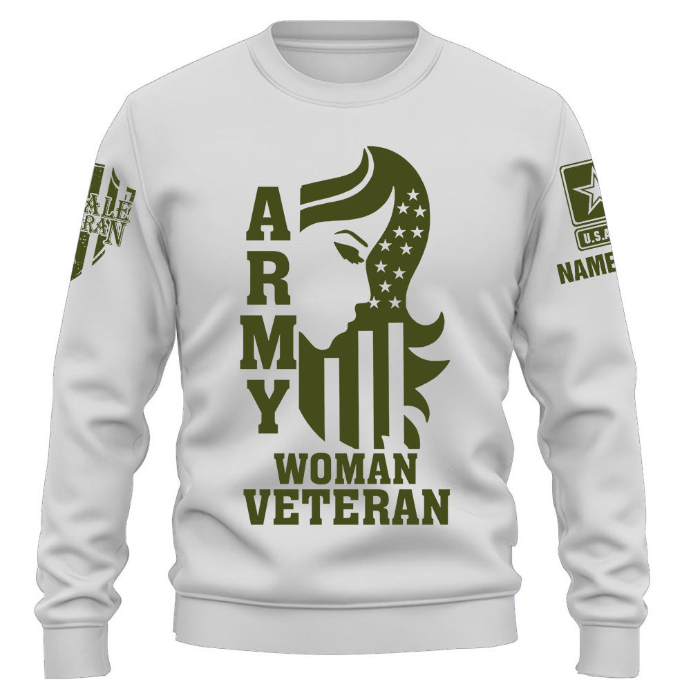 Personalized Shirt Woman Veteran Custom All Branch Woman Veteran Grandma Mom Veteran K1702