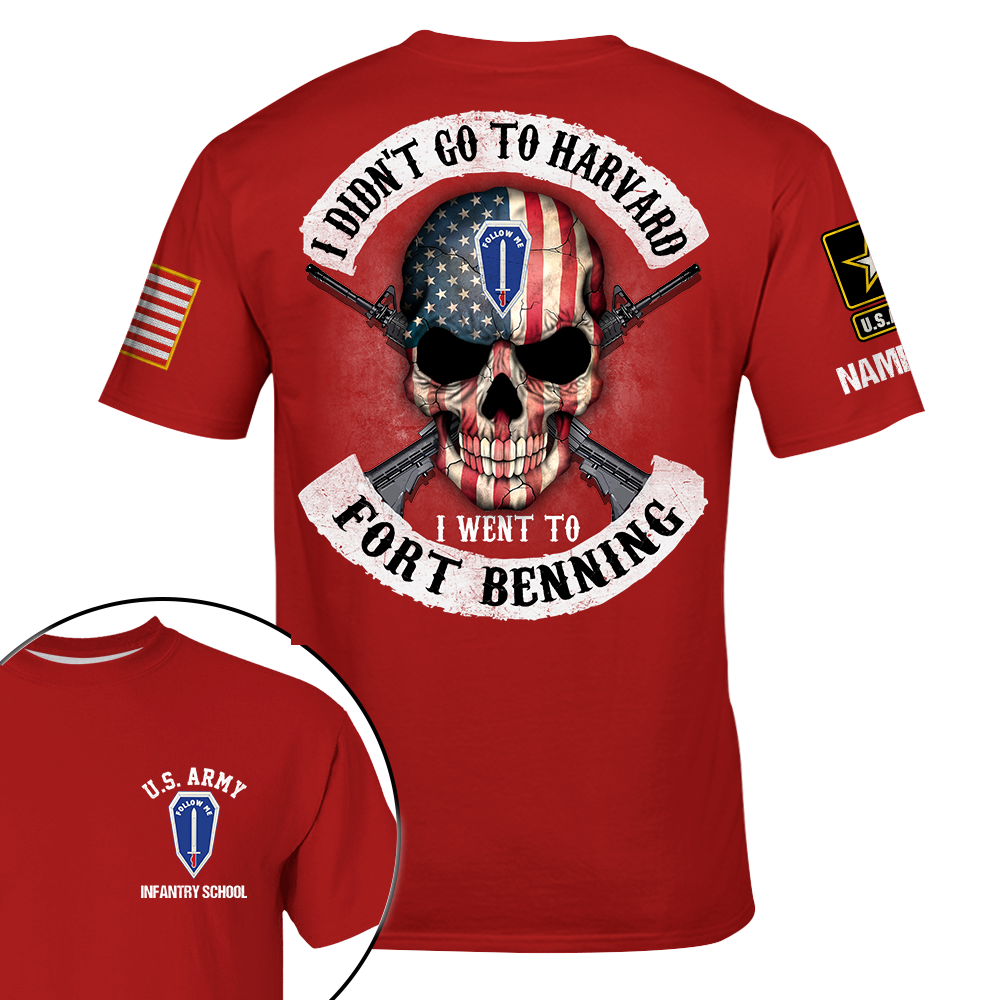I Didn't Go To Harvard I Went To Military Base Skull Veteran Personalized All Over Print Shirt Gift For Soldier K1702