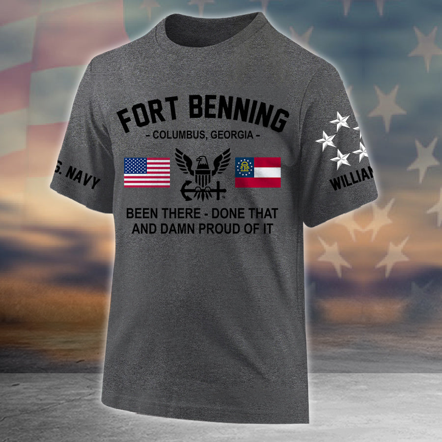U.S Veteran Custom Shirt Proudly Served Military Base Personalized Gift All Over Print Shirt K1702