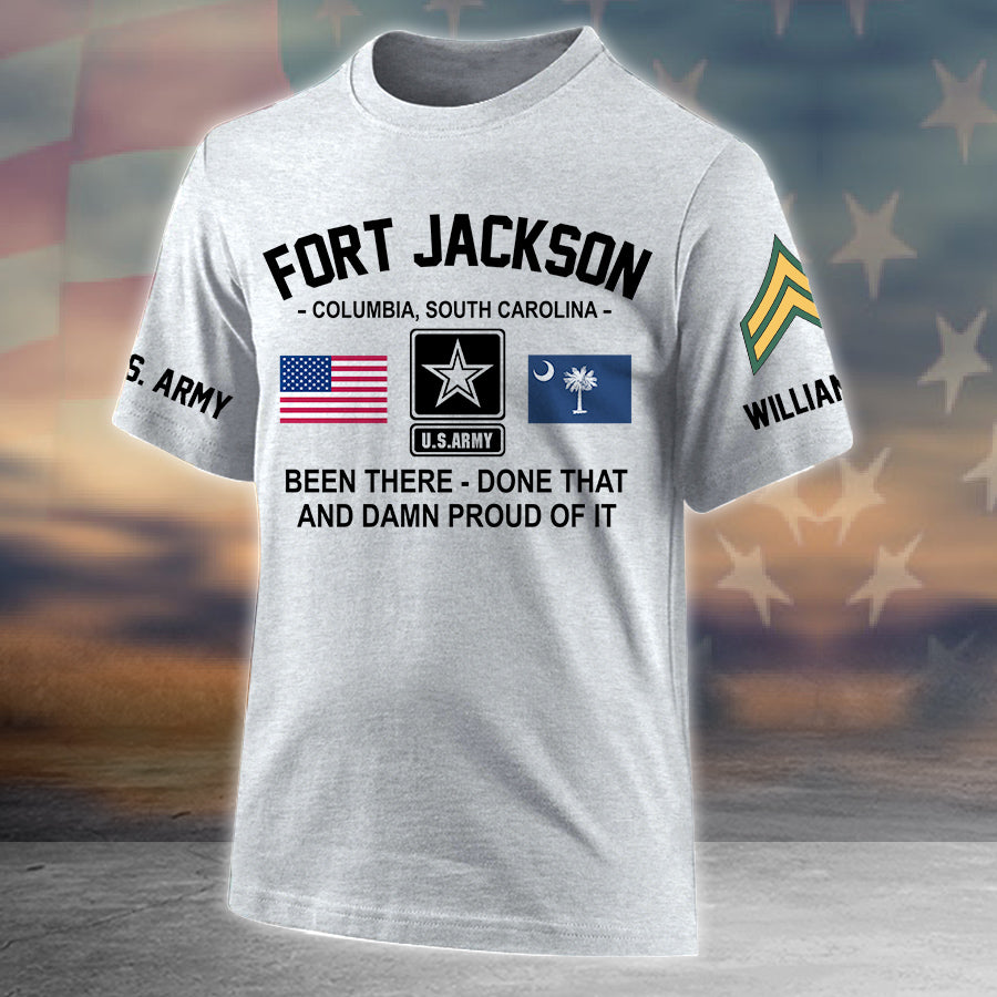 U.S Veteran Custom Shirt Proudly Served Military Base Personalized Gift All Over Print Shirt K1702
