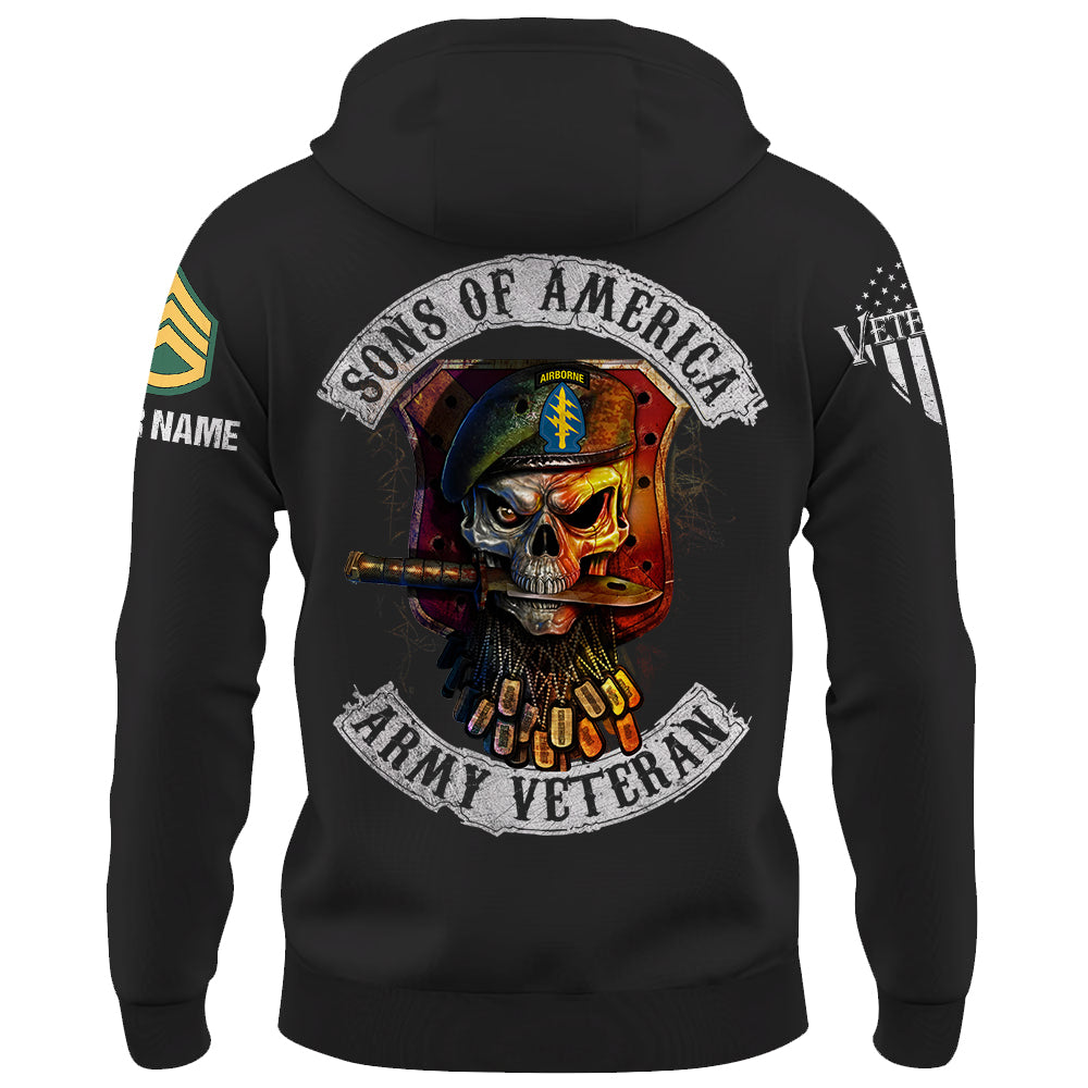 Skull Sons Of America US Army Veteran Custom Shirt For Soldier Veteran K1702 Trhn