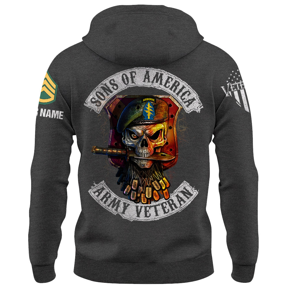 Skull Sons Of America US Army Veteran Custom Shirt For Soldier Veteran K1702 Trhn