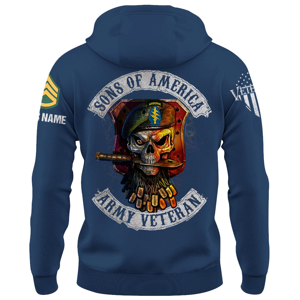 Skull Sons Of America US Army Veteran Custom Shirt For Soldier Veteran K1702 Trhn