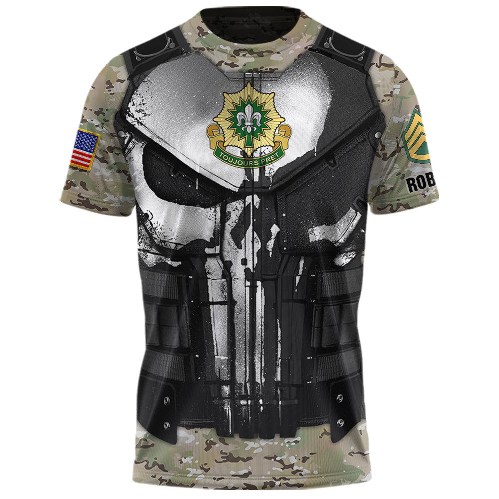 Custom Veteran All Over Print Shirt Military Skull Camouflage Pattern  Gift Veterans K1702 Trhn