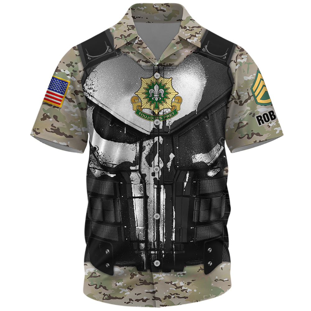 Custom Veteran All Over Print Shirt Military Skull Camouflage Pattern  Gift Veterans K1702 Trhn