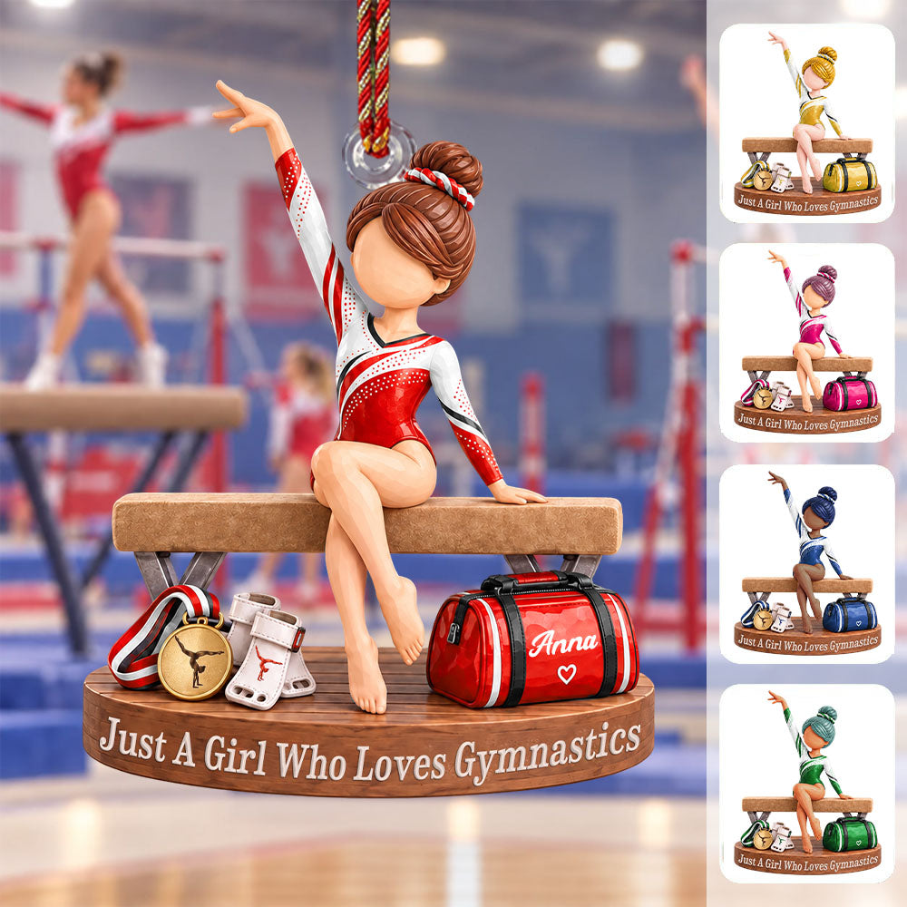 Just A Girl Who Loves Gymnastics - Personalized Gymnastics Ornament, Gift for Gymnast A2110 Nh00