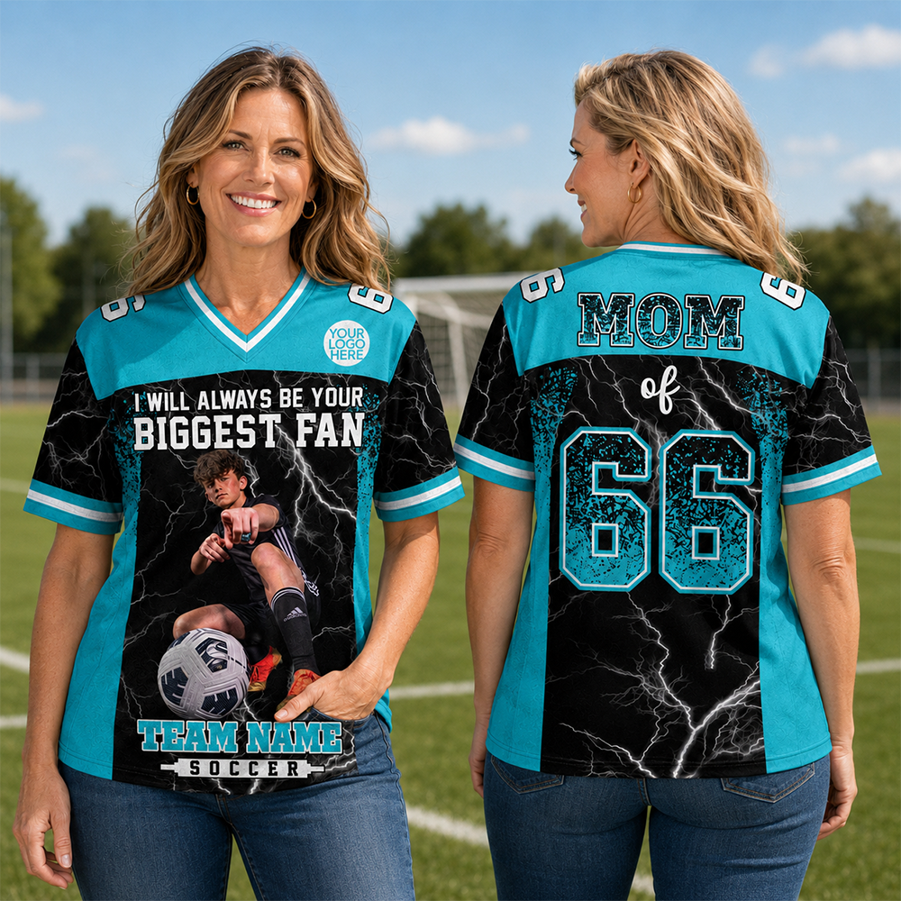 Custom Photo Soccer Mom Shirt Gift For Soccer Mama, Fall Soccer Season Shirt L0411 Hv01
