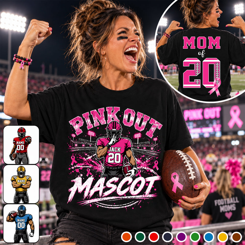 Personalized Pink Out Shirt Breast Cancer Awareness Custom Name & Number Shirt T1807 VH01
