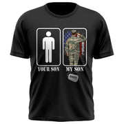 Custom Military Mom Dad... Funny Your Son My Son T-shirts Personalized Military Graduation Day Family Shirt K1702 Trhn
