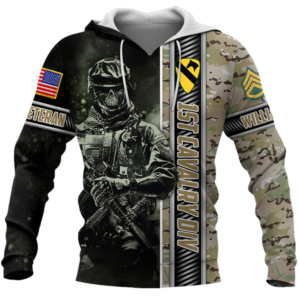 Custom All Over Print Shirt Hoodies  Military Division Rank Available All Military Branches For Soldier Veteran K1702 Trhn