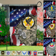 Custom Veteran Military Garden US Flag Military Logo, Insignia, Division Gift For Veteran K1702 Trhn