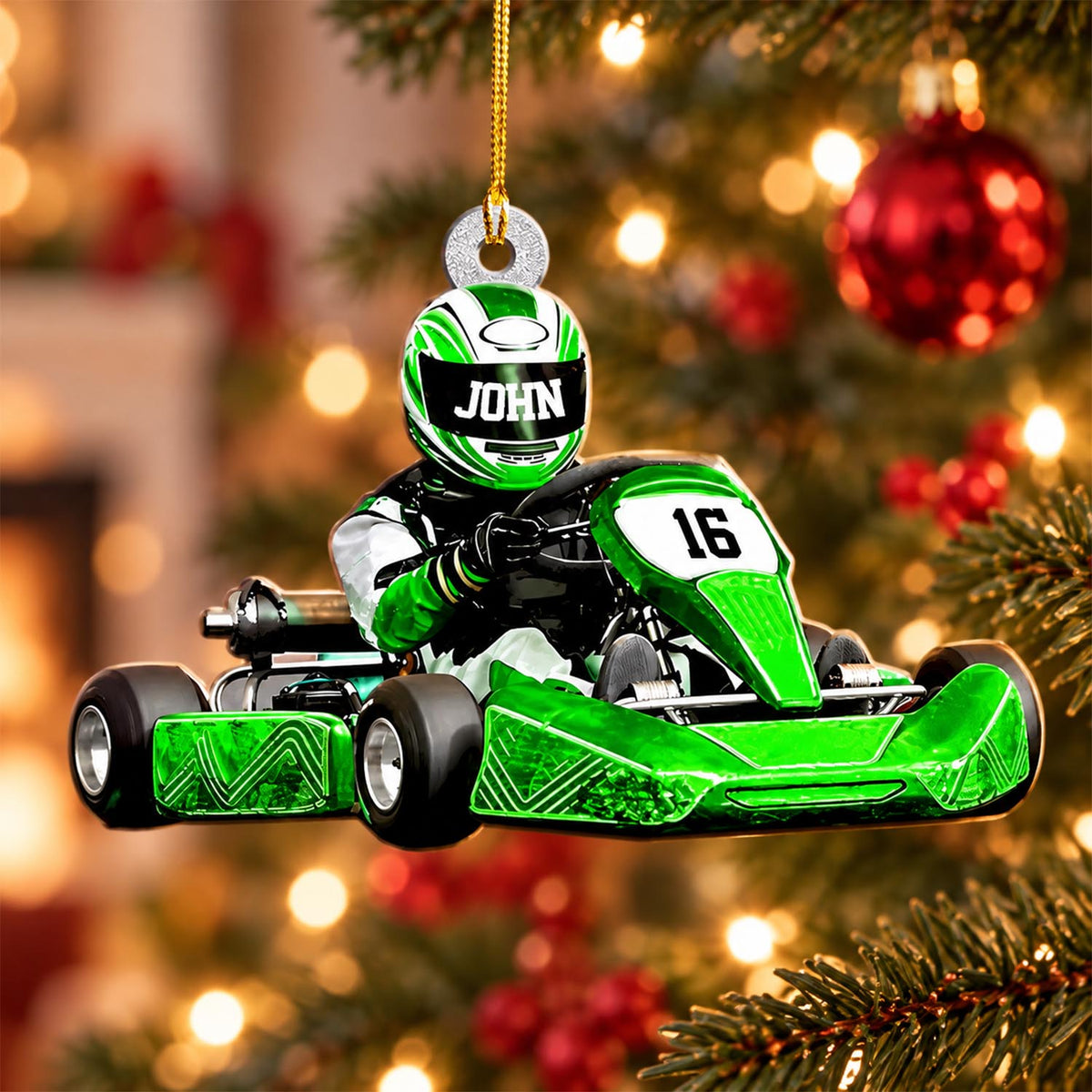 Personalized Race Car Christmas Ornament, Race Car Ornament, Gift For Race Car Lovers