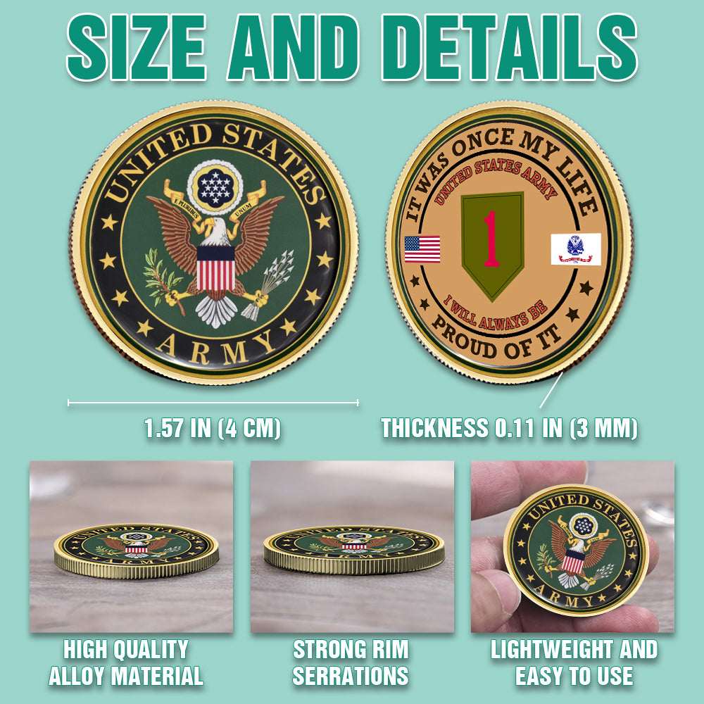 Custom Veteran Challenge Coin It Was Once My Life US Veteran I Will Always Be Proud Of It Gift For Veterans K1702 Trhn
