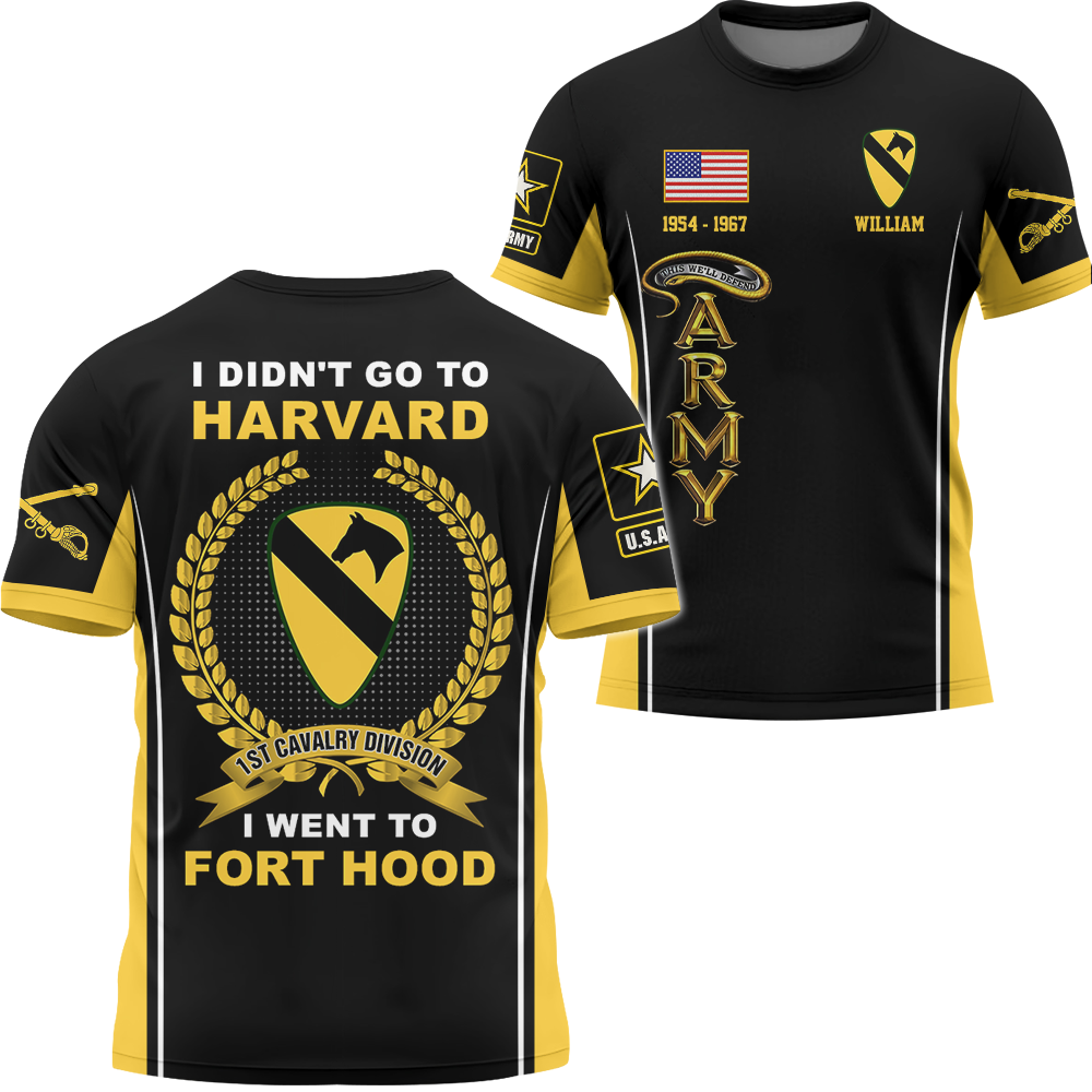 I Didn't Go To Harvard I Went to Military Base Vintage Personalized Shirt For US Military Veteran K1702