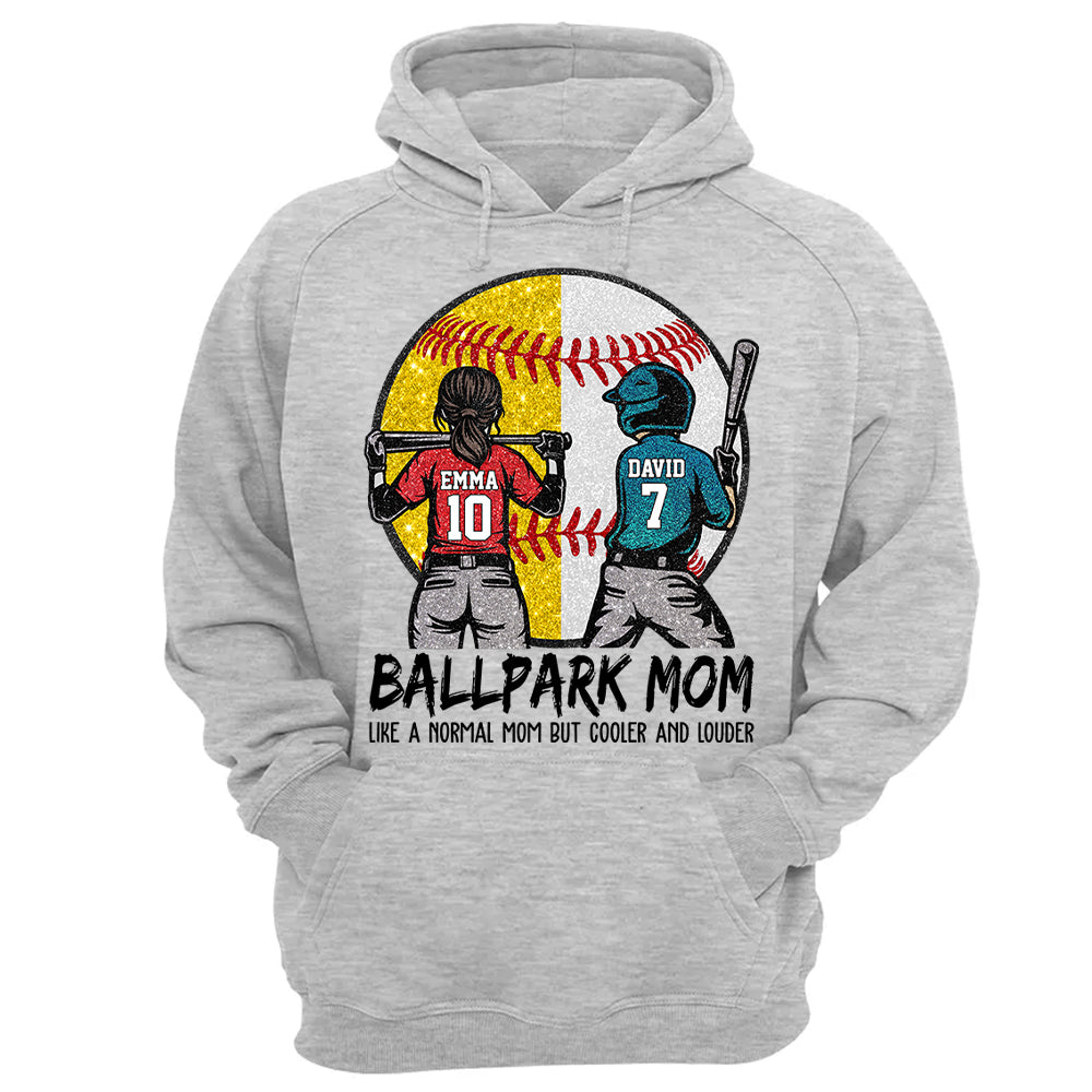 Personalized Baseball Softball Mom Ballpark Mom Shirt Like A Normal Mom But Cooler And Louder Gift For Sport Family T1807 T24