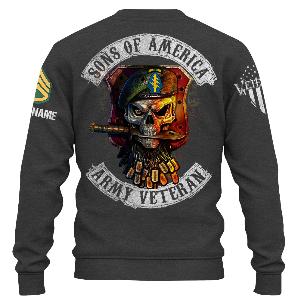 Skull Sons Of America US Army Veteran Custom Shirt For Soldier Veteran K1702 Trhn