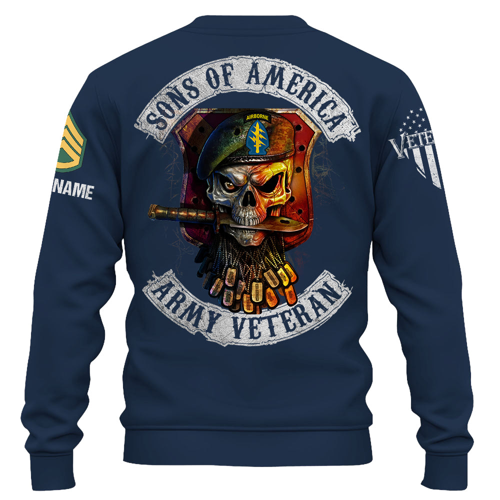 Skull Sons Of America US Army Veteran Custom Shirt For Soldier Veteran K1702 Trhn