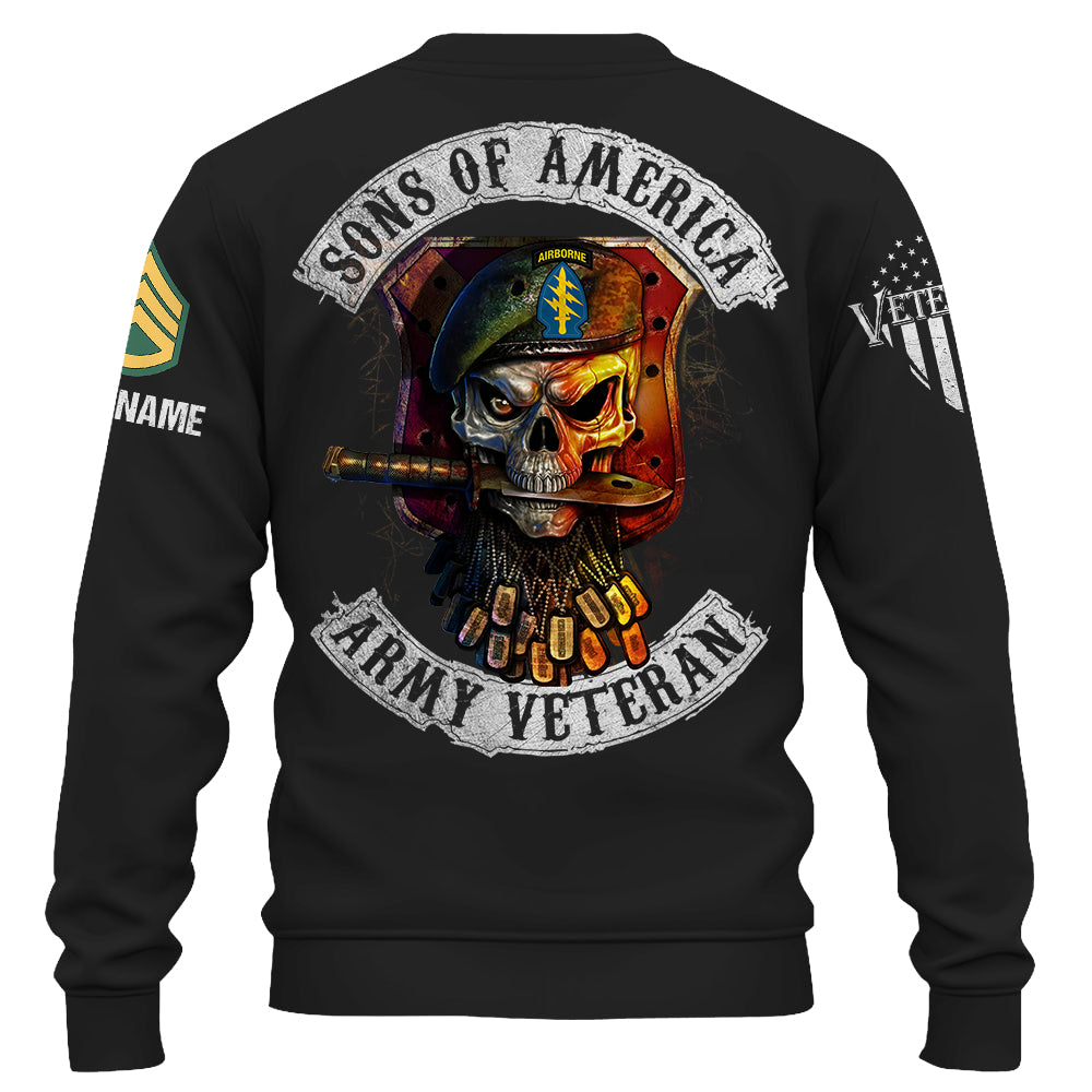 Skull Sons Of America US Army Veteran Custom Shirt For Soldier Veteran K1702 Trhn