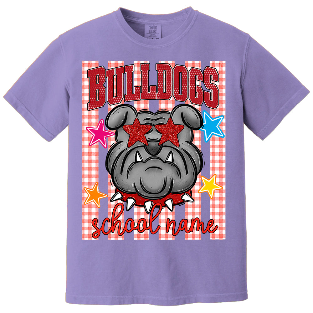 Personalized School School Spirit Mascot Striped Pattern T-Shirt For Teacher, Preppy Back To School, Gifts For Teacher Student MI209 TH23