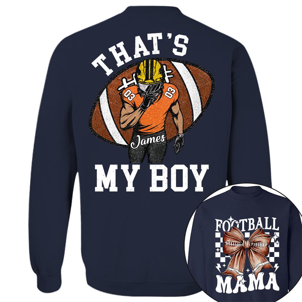 vThat’s My Boy Personalized Football Mom Football Grandma Shirt Gift For Sport Family T1807 Hv01