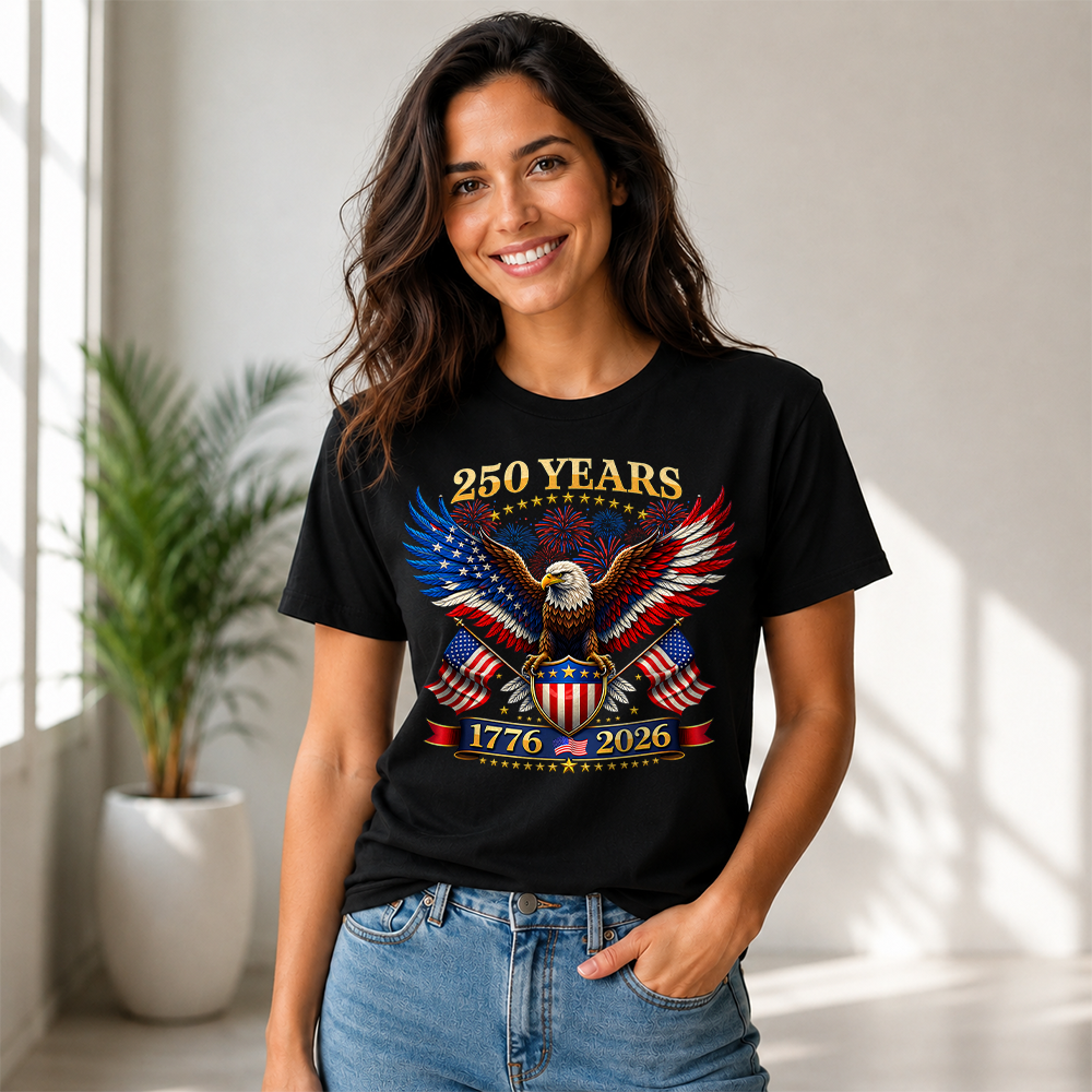 America 250 Years T-Shirt, 1776-2026 USA 250th Anniversary Independence Day Tee Hv01