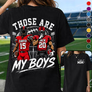 Personalized Football Mom Shirt, Custom Those Are My Boys T-Shirt, Team Name & Player Number Tee, Football Season Gift Na02 VH01