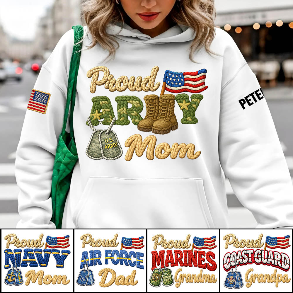 Proud Army Mom Shirt , Rope Texture Military Mom Design, Custom Shirt Military Family K1702