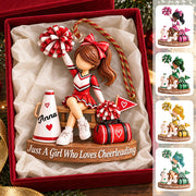 Personalized Cheerleader Ornament, Custom Name Cheer Gift for Girl Nh00