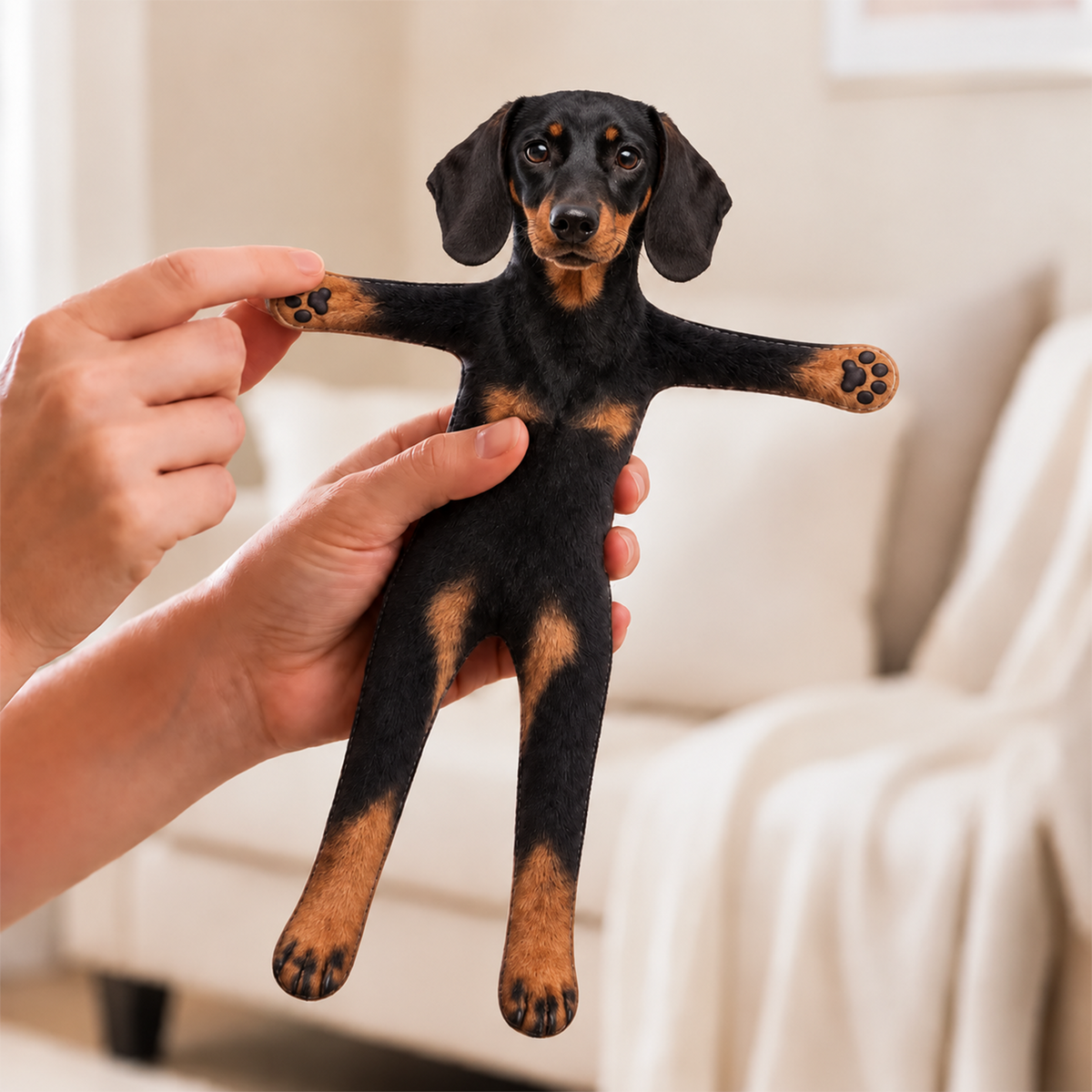 Personalized Dachshund Photo Pet Squishy Toy Poseable Plush Doll, Funny Gift For Dog Mom, Dad, Pet Lover T1807 T24 TL06
