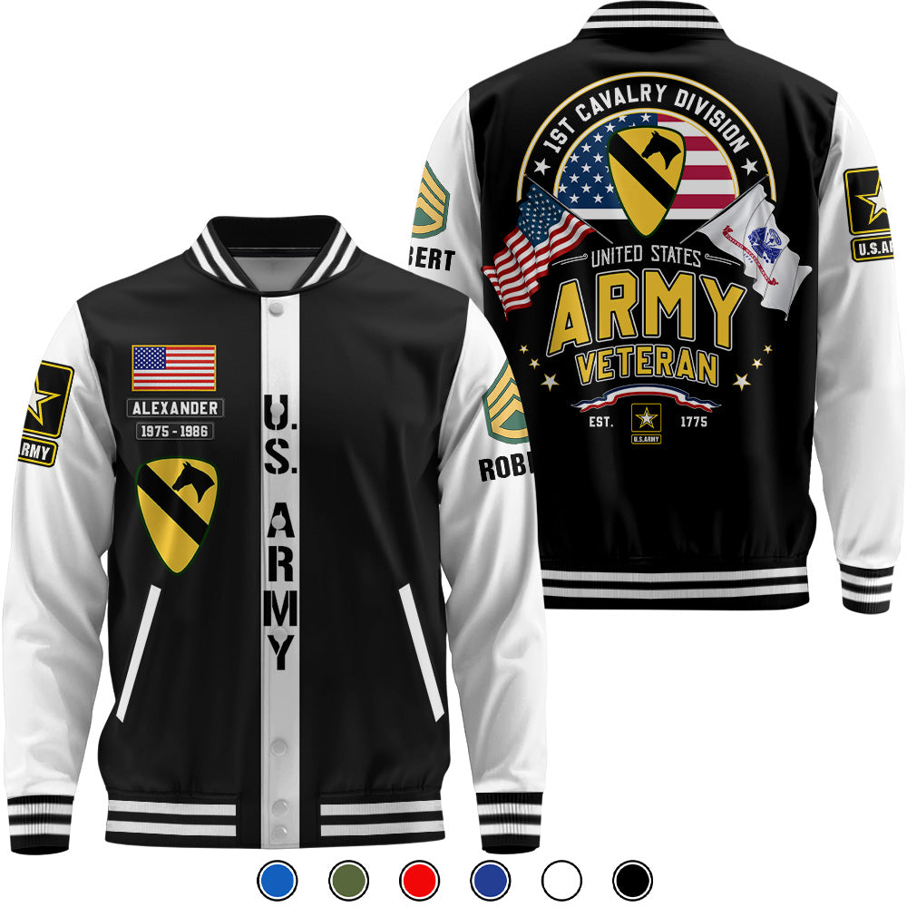 Personalized Baseball Jackets Veteran Custom All Unit Patch Division Military Gift For Veterans K1702 Trhn