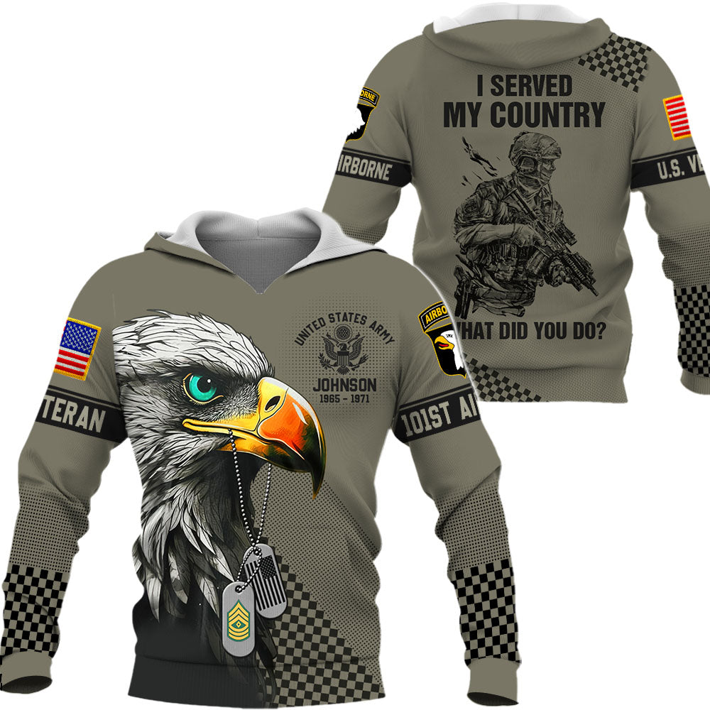 Personalized All Over Print Shirt I Served My Country What Did You Do Gift For Veterans K1702 Trhn