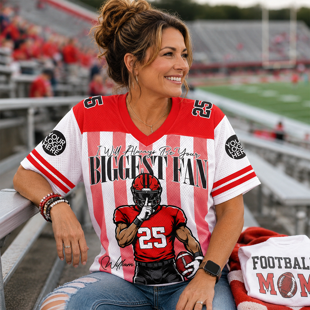 I'll Always Be Your Biggest Fan - Custom Clipart Personalized For Football Players Football Family NA04 Hv01