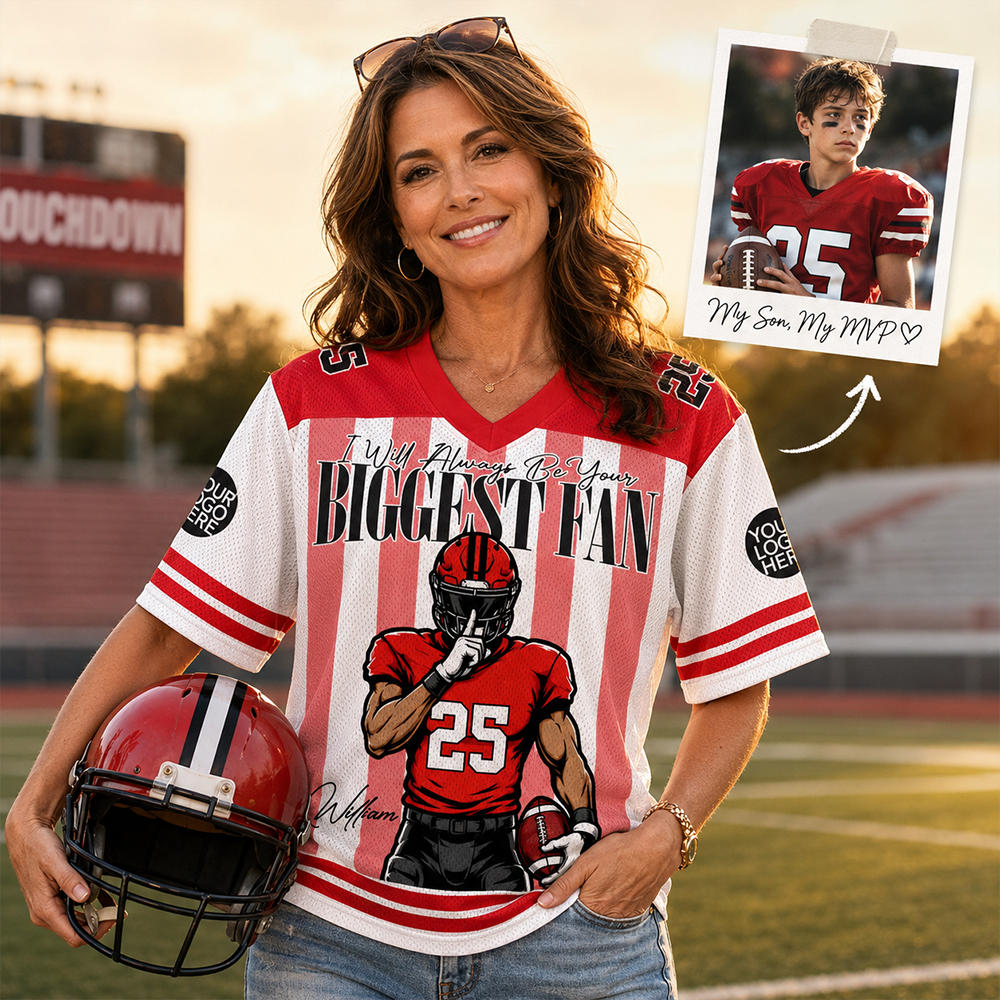 I'll Always Be Your Biggest Fan - Custom Clipart Personalized For Football Players Football Family NA04 Hv01