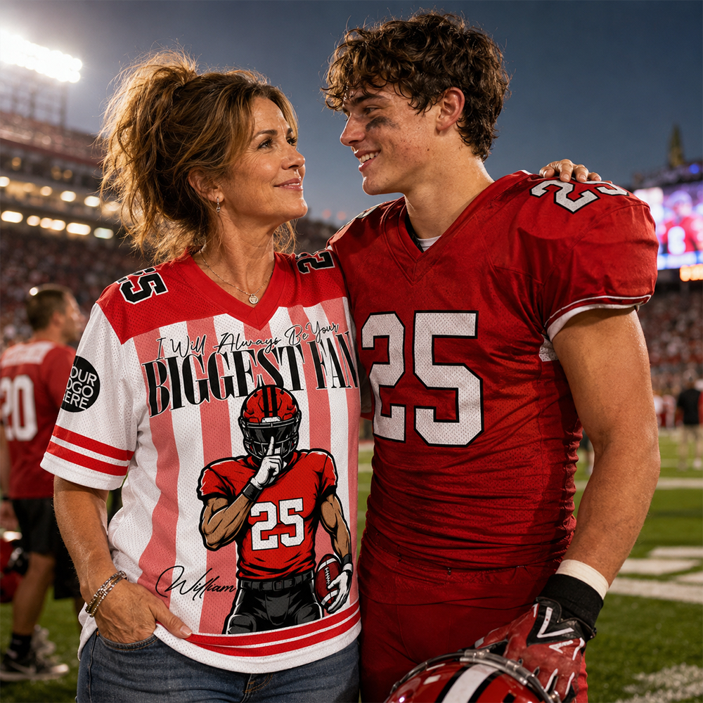 I'll Always Be Your Biggest Fan - Custom Clipart Personalized For Football Players Football Family NA04 Hv01