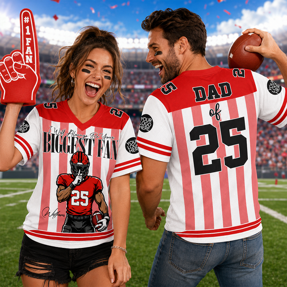 I'll Always Be Your Biggest Fan - Custom Clipart Personalized For Football Players Football Family NA04 Hv01