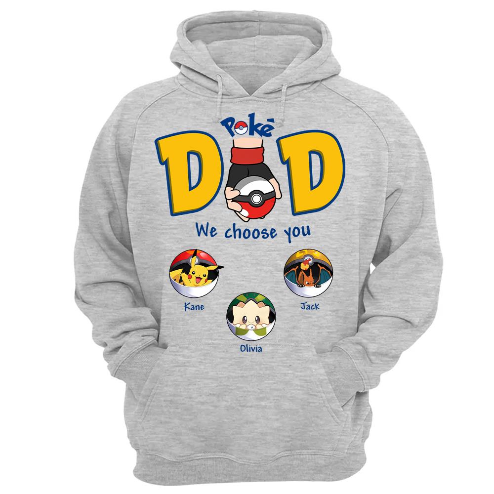 PokeDad Best Poke Dad Ever, Personalized PokéDad Shirt With Kids Name, Gifts For Dad, Gifts For Father's Day MI209 Hv01