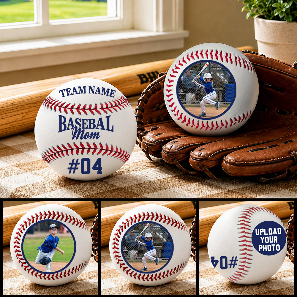 Personalized Baseball Gifts, Custom Baseball Back To School Gift, Photo Baseball Gift For Mom, Baseball Team Fan Gift,Printed Baseball Gift MT2
