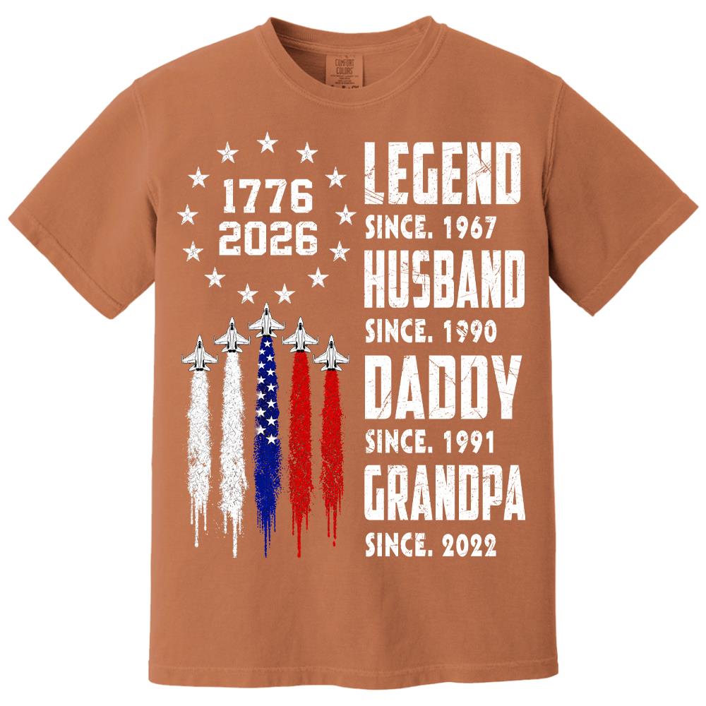 Custom Legend Husband Dad Grandpa Nation Flag American 250th Anniversary Shirt, Father's Day Gift For Dad, Grandpa L0411 Hv01