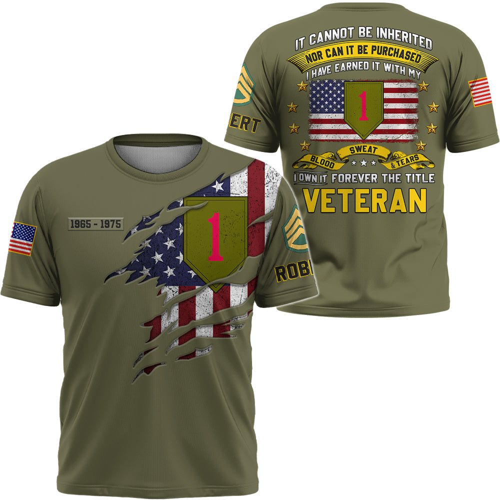 Custom All Over Print Military Shirt – A Legacy That Cannot Be Inherited, A Gift of Honor for Veterans K1702 Trhn