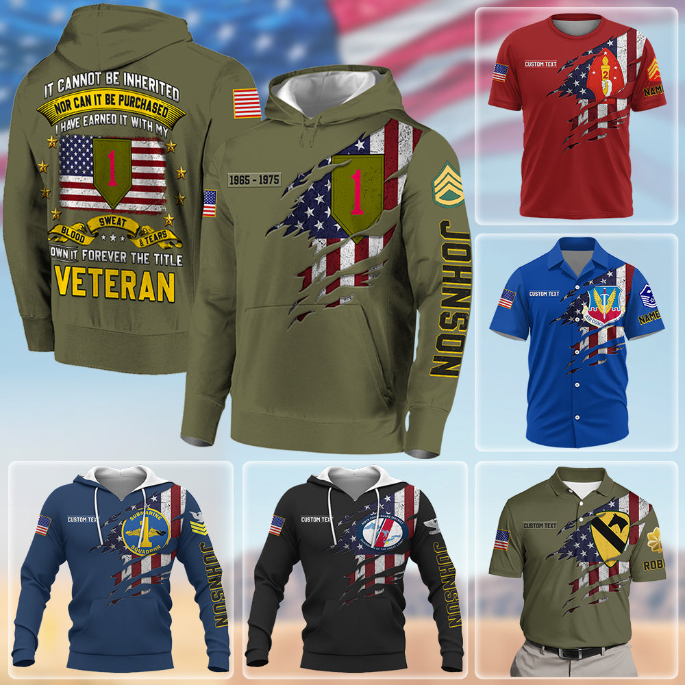 Custom All Over Print Military Shirt – A Legacy That Cannot Be Inherited, A Gift of Honor for Veterans K1702 Trhn