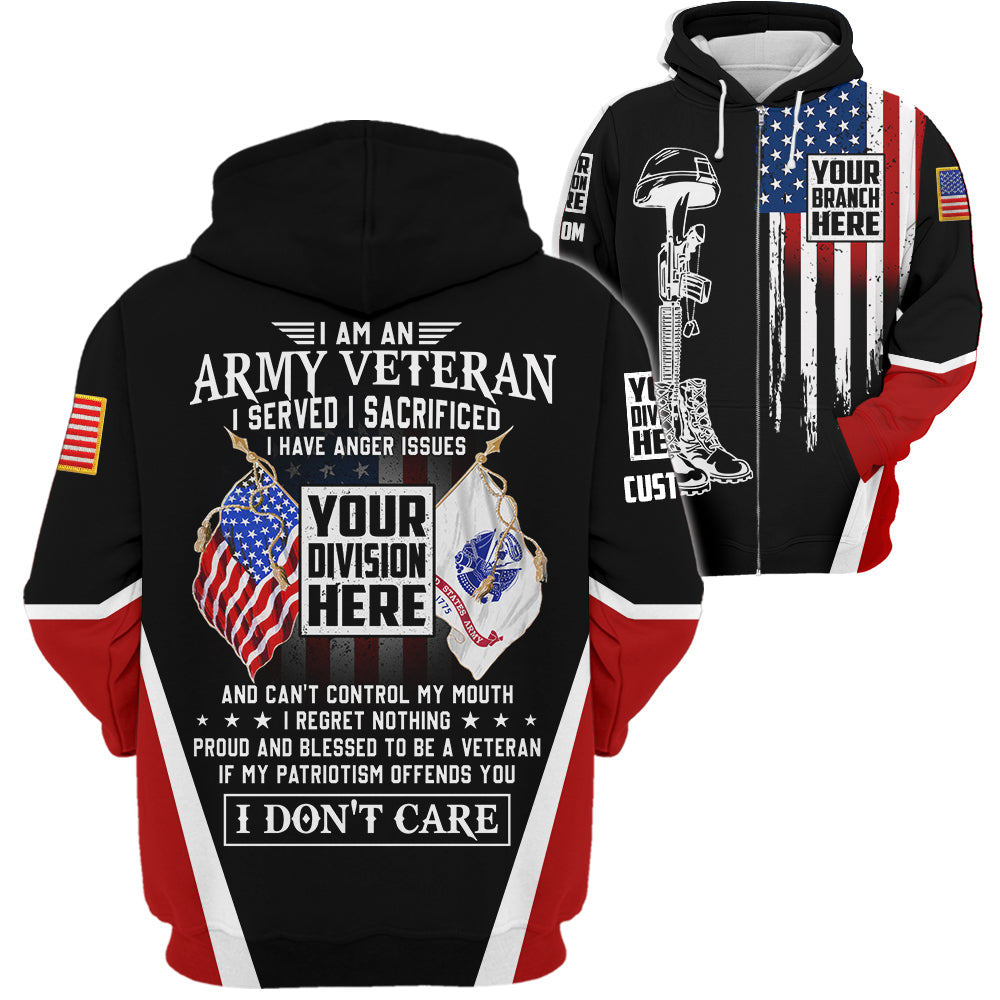 I Am A Veteran Served I Sacrificed I Have Anger Issues Personalized Shirt Gift For Veteran All Over Print Shirt K1702