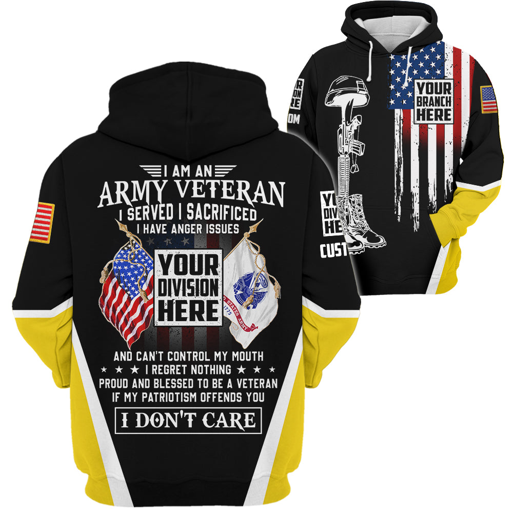 I Am A Veteran Served I Sacrificed I Have Anger Issues Personalized Shirt Gift For Veteran All Over Print Shirt K1702